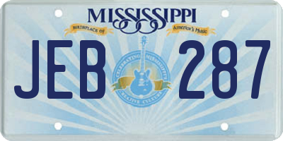 MS license plate JEB287