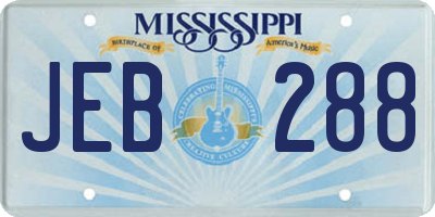 MS license plate JEB288