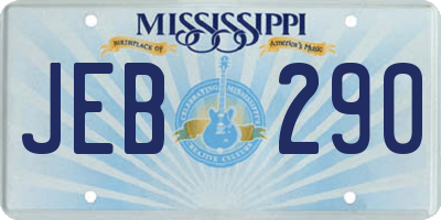 MS license plate JEB290