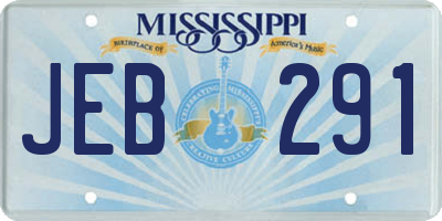 MS license plate JEB291