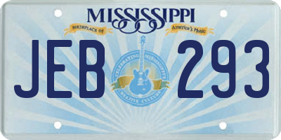 MS license plate JEB293