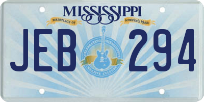 MS license plate JEB294