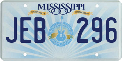 MS license plate JEB296