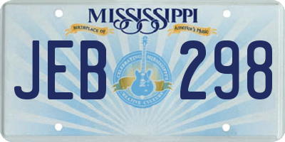 MS license plate JEB298