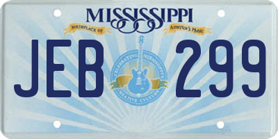 MS license plate JEB299