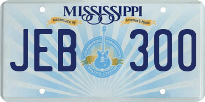 MS license plate JEB300