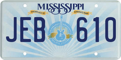 MS license plate JEB610