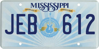 MS license plate JEB612