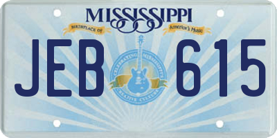MS license plate JEB615