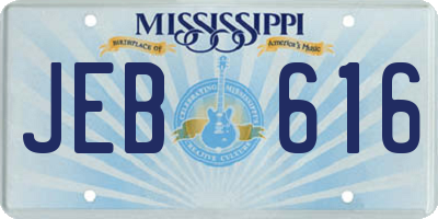 MS license plate JEB616