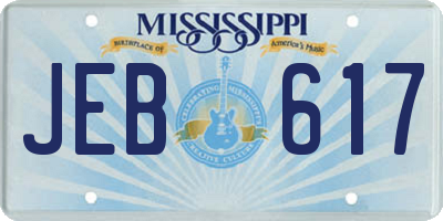 MS license plate JEB617