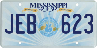 MS license plate JEB623