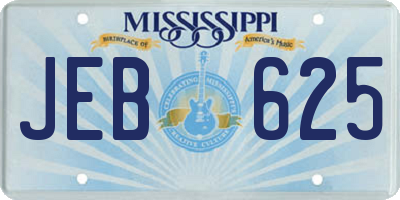 MS license plate JEB625