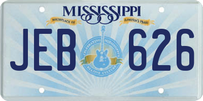 MS license plate JEB626