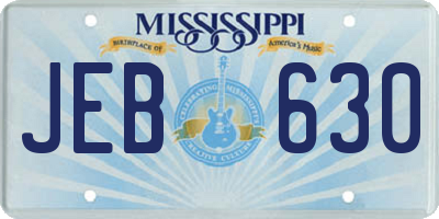 MS license plate JEB630