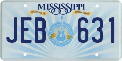 MS license plate JEB631