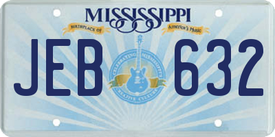 MS license plate JEB632