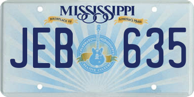 MS license plate JEB635