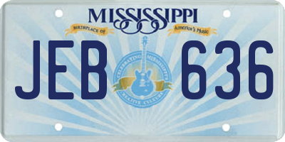 MS license plate JEB636