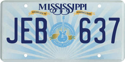 MS license plate JEB637