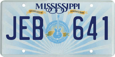 MS license plate JEB641