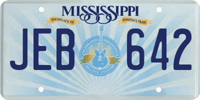 MS license plate JEB642