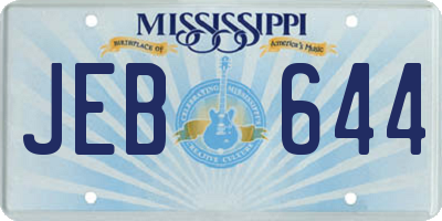 MS license plate JEB644