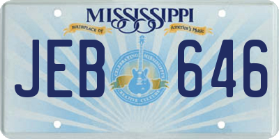 MS license plate JEB646