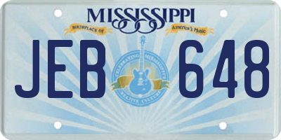 MS license plate JEB648