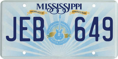 MS license plate JEB649