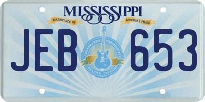 MS license plate JEB653