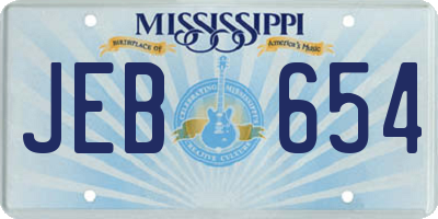 MS license plate JEB654