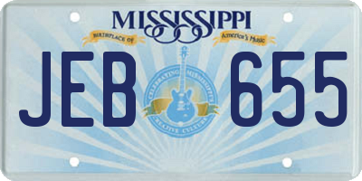 MS license plate JEB655