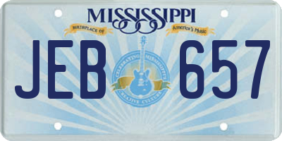 MS license plate JEB657