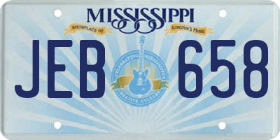 MS license plate JEB658