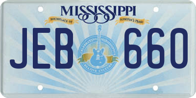 MS license plate JEB660