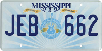 MS license plate JEB662
