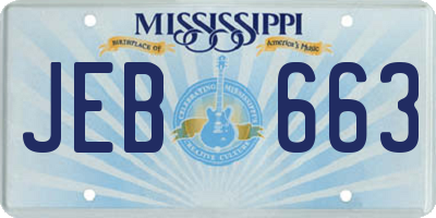 MS license plate JEB663