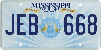 MS license plate JEB668