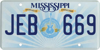 MS license plate JEB669