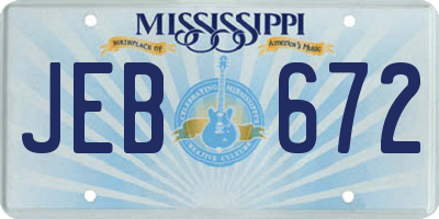 MS license plate JEB672