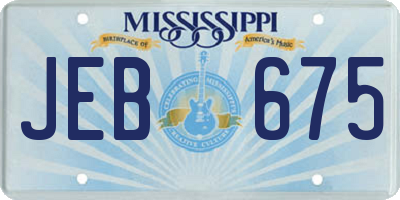 MS license plate JEB675
