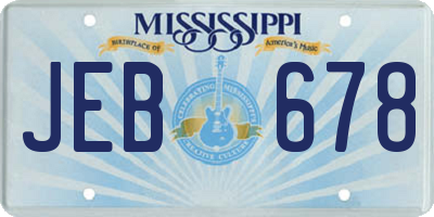 MS license plate JEB678
