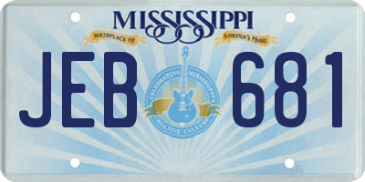 MS license plate JEB681