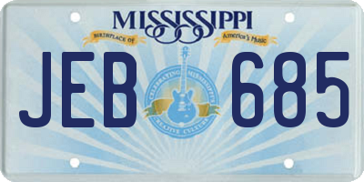 MS license plate JEB685