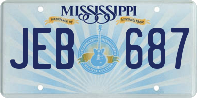MS license plate JEB687