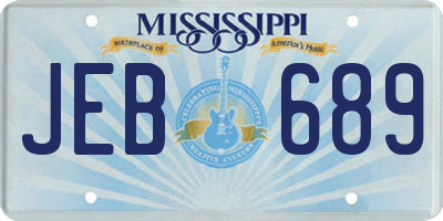 MS license plate JEB689