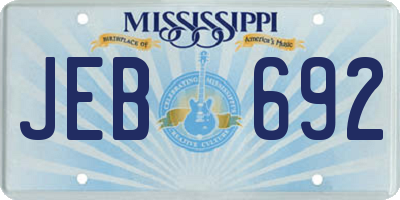 MS license plate JEB692