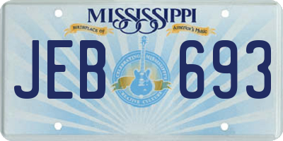 MS license plate JEB693