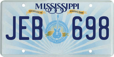 MS license plate JEB698